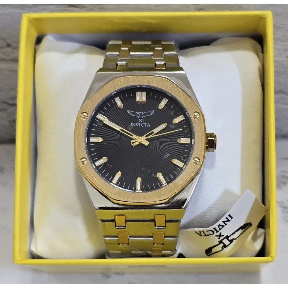 Invicta Specialty Men's Watch 42mm Black Dial Silver Gold Tone 69964 Brand New